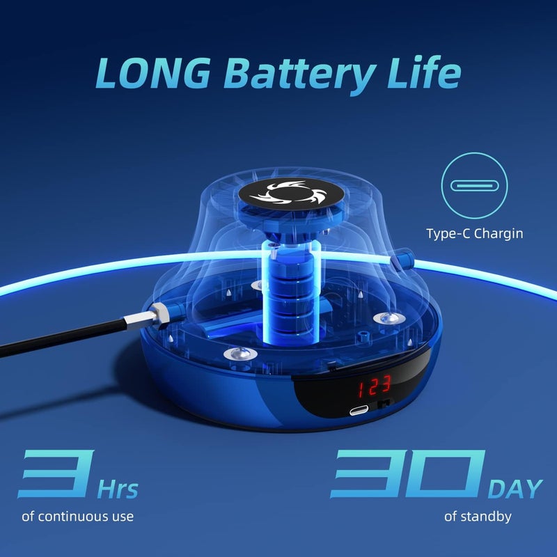 Togieeii MOSHAINE Smart Jump Rope Machine Electronic Skipping Ropes 1-10 Speed Level Adjustment Multiplayer Jumping Rope Groups Rope Skipping LED Display Counter Workout for Women/Men/Kids - Image 3